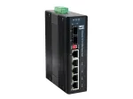 LevelOne IES-0600 6 prievadų Gigabit pramoninis jungiklis su 1 SFP ir 1 SFP/RJ45 kombinuotu prievadu, -40&deg;C iki 75&deg;C, DIN bėgelis