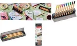 Plonas ra&scaron;ikliai Stabilo point 88 10 spalvų Click-Set su plastikiniu penalėliu ir staltiese (modelis 8810-5)