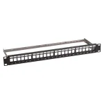 Patch panel 1U 19 colių EFB Elektronik Verteilerfeld 48,3 cm, 24 prievadų su 24x RJ45 Keystone Slimline Cat.6A