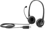 HP Stereo USB ausinės, laidinės, biuro/skambučių centrui, 20&ndash;20000 Hz, 110 g, ausinės, juodos