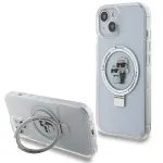 Karl Lagerfeld KLHMP15SHMRSKCH iPhone 15/14/13 6,1 inch White Hardcase Ring Stand Karl & Choupette MagSafe