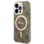 Guess GUHMP15LH4STW Hardcase for Apple iPhone 15 Pro 6,1 inch Brown IML 4G MagSafe