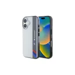 BMW BMHCP16S23HTFEG iPhone 16 6,1 colio pilkas kietas dėklas Motorsport IML vertikali juosta