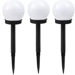 Elight Garden Solar Globe Light Set 3pcs 10cm Cold White LED su Dusk Sensor, vandeniui atsparus, juodas