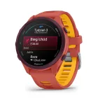 Garmin Forerunner 170 Music GPS bėgimo laikrodis, raudonai rožinis su raudonai rožiniu / mango spalvos dirželiu