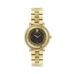 VERSACE Moteri&scaron;kas laikrodis VE7F00623 &Scaron;veicari&scaron;kas kvarcinis 35 mm juodas ciferblatas odinis dirželis
