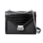 Michael Kors Jet Set Crossbody Bag Black Signature Coated Canvas 35S5SWHL6BBLA