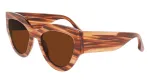 Victoria Beckham VB628S-230 moteri&scaron;ki akiniai nuo saulės &bdquo;Butterfly&ldquo; Havana acetatas rudi gradientiniai lę&scaron;iai 55/21/145 mm
