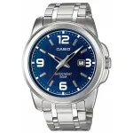 Casio MTP-1314D-2AVEF vyri&scaron;kas analoginis kvarcinis laikrodis, mėlynas ciferblatas, nerūdijančio plieno apyrankė, 50 m atsparumas vandeniui