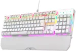Rampage KB-R86 UMBRA mechaninė klaviatūra, balta, Outemu Blue jungikliai, RGB foninis ap&scaron;vietimas, USB laidinė