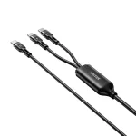 USB-C 2-in-1 kabelis Unitek C14146ABK01 1,8 m, USB-C į USB-C, 100 W PD, juodas