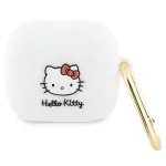 Hello Kitty HKA33DKHSH AirPods 3 dangtelis baltas silikoninis 3D Kitty galva