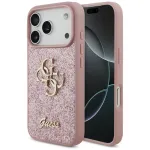 GUESS Fixed Glitter Big 4G dėklas, skirtas iPhone 18 Pro / 17 Pro &ndash; rožinis