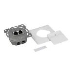 LOGILINK Cat.6A sieninis lizdas 2xRJ45 STP, vertikalus, signalinės baltos spalvos
