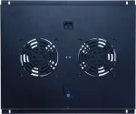 DSIT DS-FT60 1U ventiliatorių blokas serverio stovui su 2 ventiliatoriais ir termostatu, 600 mm gylio spintoms