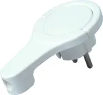 HEINRICH KOPP plok&scaron;čias ki&scaron;tukas su apsauginiu kontaktu ir laikikliu, 3x1,5 mm&sup2;, arktinė balta