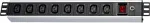 Wirewin NVL9 USV Version 19 colių 1U stovo PDU, 9x IEC C13 lizdai, IEC C14 įėjimas, 10A, juodas