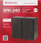 DEFENDER SPK-240 laidiniai staliniai garsiakalbiai, 2.0, 6 W RMS, USB maitinimas, 3,5 mm, juodi