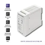 Qoltec maitinimo &scaron;altinis ant DIN bėgelio | 40W | 24V | 1,67A | Baltas | Siauras