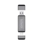 Kortelių skaitytuvas SD 3v1, USB-C + USB-A 2.0 + Micro USB