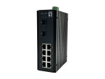 LevelOne IGU-1071 10 prievadų L2 Plus valdomas pramoninis Gigabit Ethernet jungiklis, 8x 1GbE RJ45, 2x 1/2.5GbE SFP, DIN bėgelis, -40&deg;C iki +75&deg;C