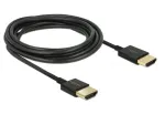 DeLOCK Slim High Quality - HDMI mit Ethernetkabel - HDMI (M) bis HDMI (M) - 25cm - Dreifachisolierung - Schwarz - 4K Unterst&uuml;tzung (85117)