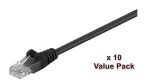 Microconnect V-UTP505SVP Cat5e U/UTP tinklo jungtinis kabelis 5 m, juodas, 10 vnt. pakuotė