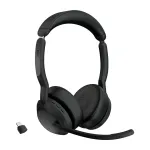 Jabra Evolve2 55 - Link380c UC Stereo, belaidė ausinė, biurui / skambučių centrui, 20 - 20000 Hz, 130 g, juoda