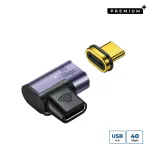 MicroConnect MC-USB4CCMF-MAGNETIC magnetinis USB-C adapteris, 90&deg; kampu, USB4, USB-C ki&scaron;tukas į USB-C lizdą
