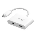 j5create JCA122 USB-C&reg; į 3,5 mm garso adapteris su Power Delivery, juodas