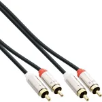 InLine Slim Audio laidas 2x RCA M/M, Stereo, 3 m