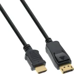 InLine 17182 DisplayPort į HDMI keitiklio laidas 2 m juodas