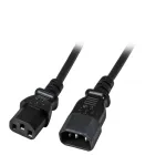 EFB-Elektronik IEC maitinimo ilginimo kabelis C14 180&deg; - C13 180&deg;, juodas, 1,0 m, 3 x 0,75 mm&sup2;