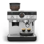 Pusiau automatinis espresso aparatas KRUPS XP801T su įmontuotu malūnėliu, 3 L vandens talpa, 2 puodelių i&scaron;ėjimu, juodas/nerūdijantis plienas