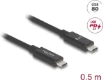 DeLOCK USB laidas 0,5 m USB-C juodas 80 Gbit/s