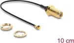 Koaksialinis kabelis DELOCK 67413, SMA &rarr; I-PEX MHF1, 1,13 mm, 0,1 m, juodas