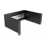 Rack lentyna DeLOCK 10 colių DIN bėgelis Panel 2U juoda Metalinė 180mm