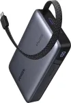 Powerbankas UGREEN PB550 20000mAh 67W PD su 1&times;USB-A, 1&times;USB-C ir įmontuotu USB-C laidu, i&scaron;maniuoju ekranu (55996B)