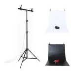 Fotografijos fonų laikiklis Puluz 70x200cm + Fonai 2 vnt DCA0976
