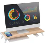 Stovas monitoriui Techly ICA-MS 389, baltas, medinis