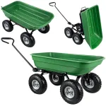 LEAN Sodo transportinis vežimėlis su nuimamu i&scaron;verčiamu padėklu, žalias, 120 kg