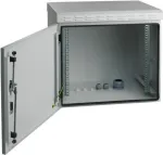 EFB Elektronik 19 inch sieninis korpusas IP55, 7U, plieninės durys, gylis 600 mm, RAL 7035 (&scaron;viesiai pilka)