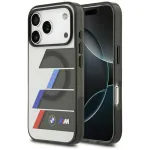 BMW M IML Metal Buttons Tricolor Lines MagSafe Dėklas, skirtas Apple iPhone 17 Pro, antracitas