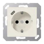 JUNG A 1520-18 C SCHUKO ki&scaron;tukinis lizdas 16 A su USB įkrovikliu (JUNG Quick Charge) 1 x C tipo, Safety Plus, AS serija, baltas (dramblio kaulo)