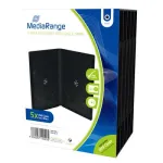 MEDIARANGE Retail Pack DVD dėžutė dviguba - DVD vaizdo dėžutė - talpina 2 CD/DVD - juoda (5 vnt. pakuotė)