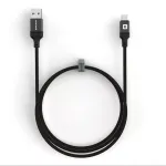 Evelatus USB-A į USB-C laidas 1,2 m pintas nailonas juodas