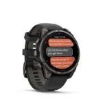 Garmin fenix 8 Pro 47 mm AMOLED i&scaron;manusis laikrodis, safyro stiklas, Carbon Grey DLC titano su juoda/pebble grey silikono apyranke
