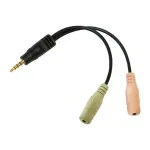 LogiLink garso adapteris &ndash; Mini-Phone 3,5 mm, 4 kontaktų (M) &ndash; Mini-Phone Stereo 3,5 mm (M) &ndash; 15 cm &ndash; juodas (CA0021)