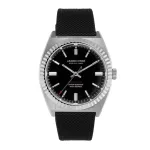 JASON HYDE MAN JH10025 40 mm kvarcinis analoginis laikrodis, juodas ciferblatas, nerūdijančio plieno Milanese mesh apyrankė