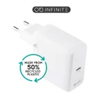 ESTUFF INFINITE (GRS) USB-C įkroviklis &ndash; 20W sieninis įkroviklis su Power Delivery 3.0 ir Quick Charge 3.0, baltas